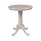 International Concepts Round 30 in Round Top Pedestal Table, 34.9 inH, Washed Gray Taupe, 30 W, 30 L, 35.1 in H, Wood K09-30RT-6B - alternate 1